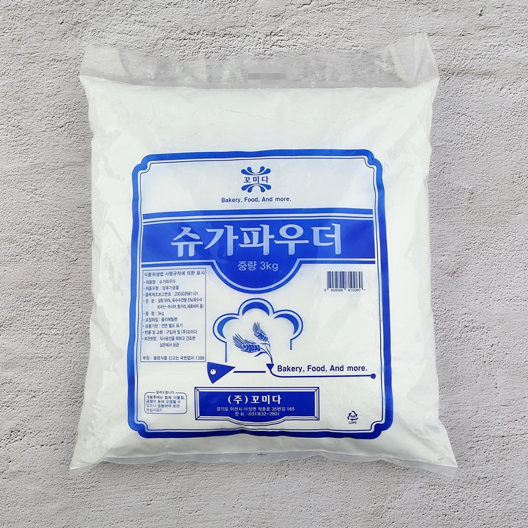 [오늘출발🚚] 꼬미다 슈가파우더/마카롱/설탕분말/베이커리/슈가파우다 3kg